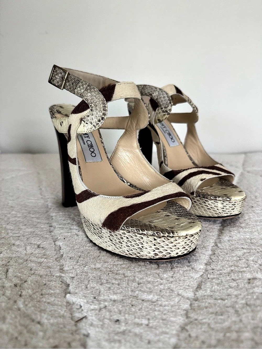 Jimmy Choo Animal Print Platform Heels EU 37.5